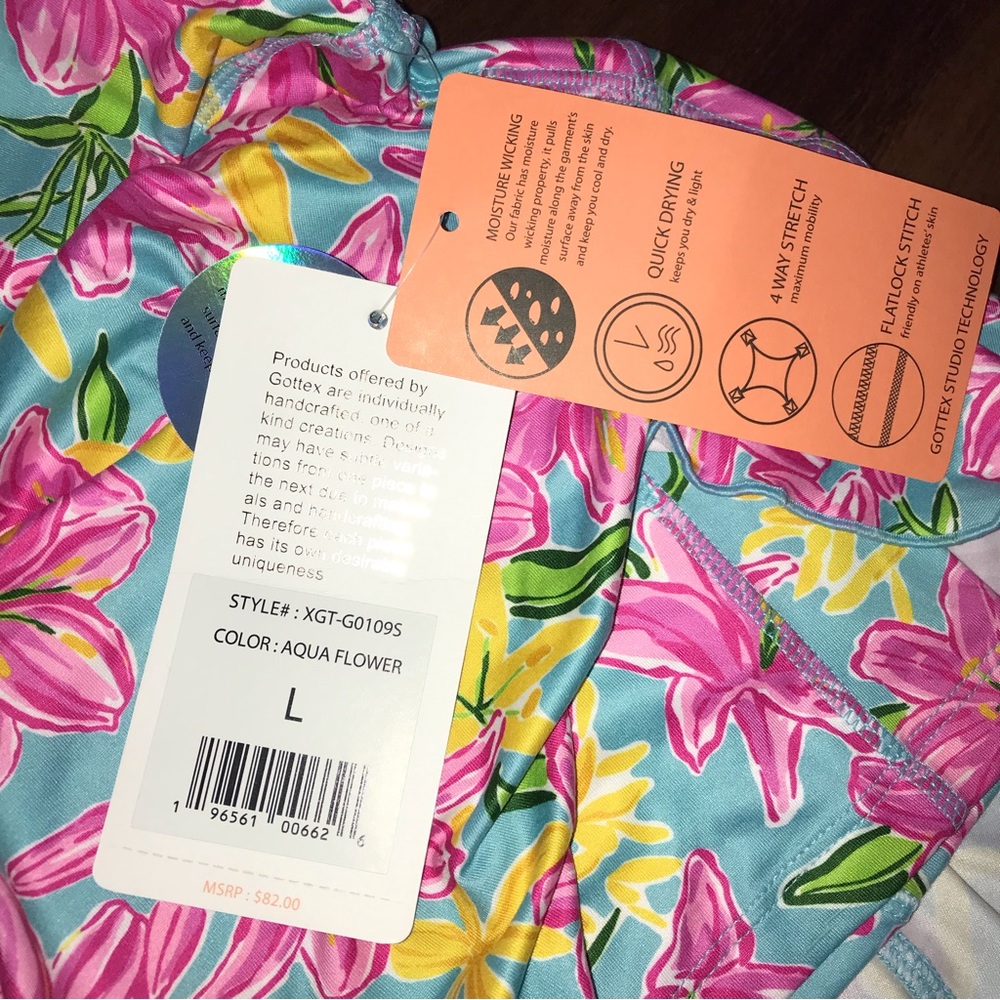 Gottex Aqua Flower Golf & Tennis Ruffle Skort NWT - Picture 7 of 8